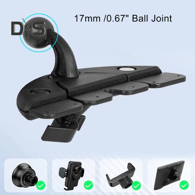 C.D Slot Car Phone Mount 360 Degrees Rotating Clip Holder with Anti-Slip Pad Universal Smartphone Holder for Samsung/MP3