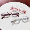 Reading Glasses Women Small Round Frame Vintage Blue Light Farsighted Eyewear 0 to +4 0 with Free Cloth