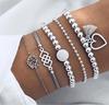 New Design Vintage Women Boho Bracelets Set Moon Shell Heart Tortoise Charm Beads Chains Bangle For Female Bohemian Jewelry