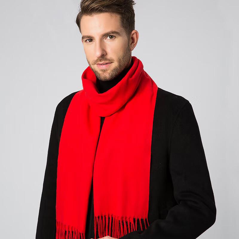 YUZHAOLIN Red Scarf, Customized Embroidered Logo, Chinese Red, Women's Winter Snake Year Red Scarf, Red Neck Warmer