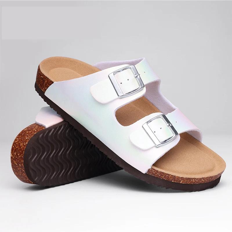 Fashion Shevalues Summer New Gradient Sandals For Women Outdoor Fashion Cork Footbed Flat Mules Unisex Beach Slippers With Arch Support