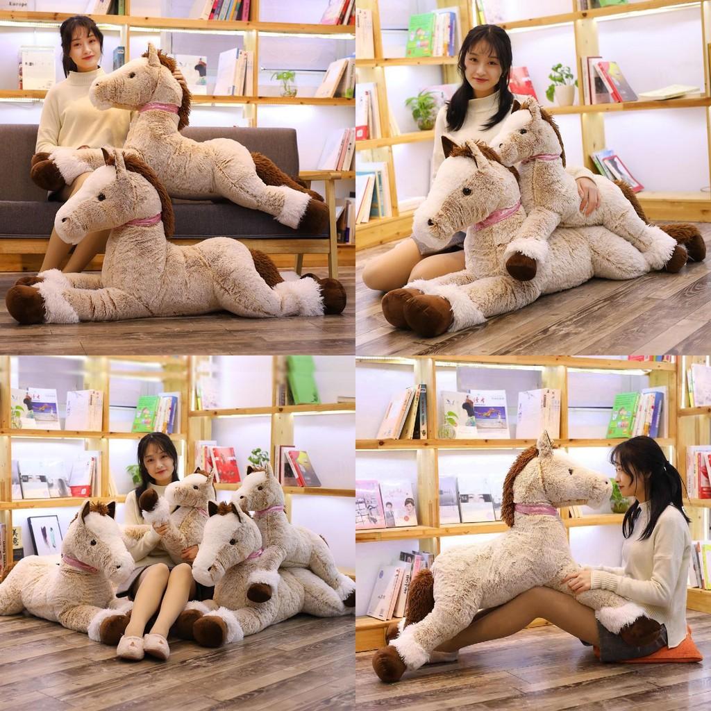 Horse Brown Animal Plush Toys Cute Cartoon Short Gift Children Bedroom Doll