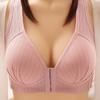 Plus Size Front Closure Wire-Free Push-Up Bra with Side Support for Mature Women