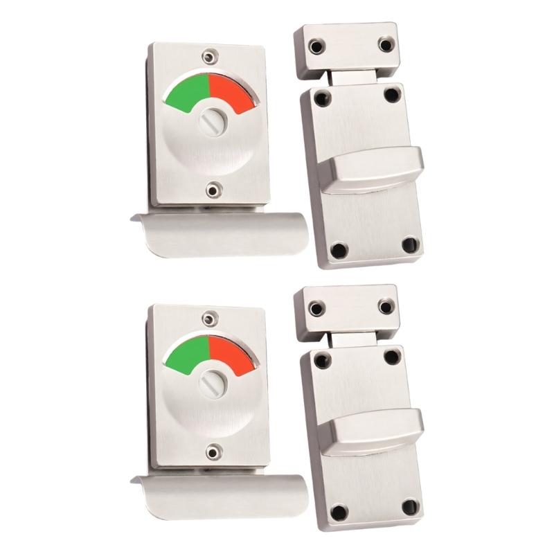 

Quiet Push Lock Bathroom Sliding Door Bolt Zincs Alloy Partition Door Lock with Occupancy Indicator Easy Installation 1