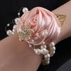 Artificial Rose Wrist Corsage Ribbon Wedding Flower Bracelet Bridesmaid  Wrist Flowers  Girls