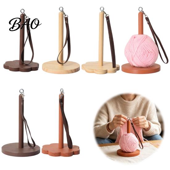 Yarn Management Tool Wooden Wrist Holder, Portable Smooth Rotation Dispenser, Dispenser Hands Free Rack for Knitting And Crocheting Crafting