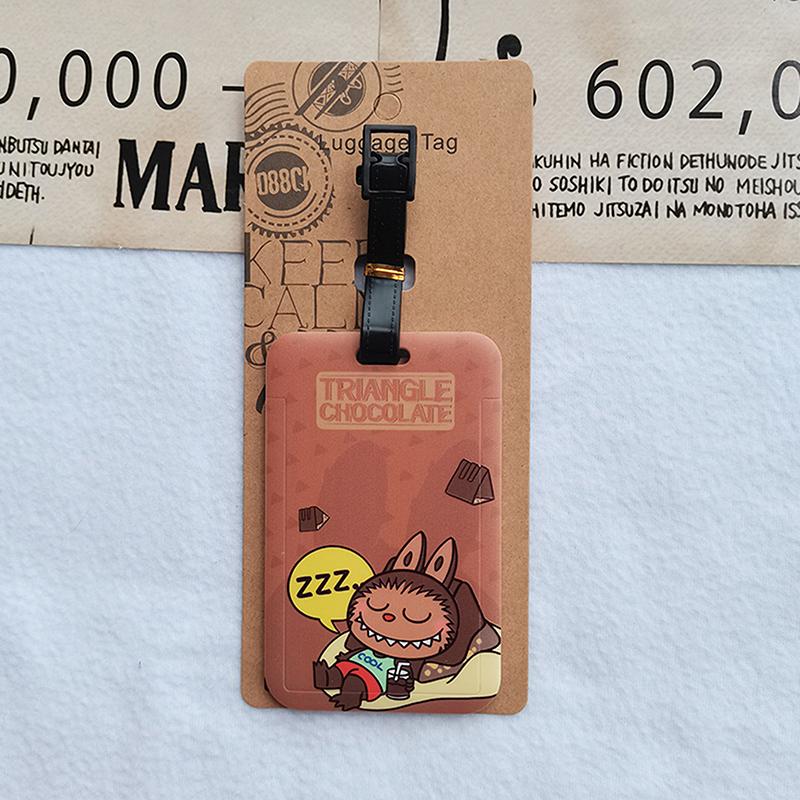 Cartoon  Labubu Travel Luggage Tags Cute Suitcase Hangings Decoration Portable Luggage Consignment Identification Tags