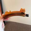 Korean-style Cat-shaped Acetate Hair Clip for Women, Back-of-the-head Vertical Clip, Ponytail Hairpin, High-end Look Banana Clip