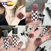 Checkered Nude Purple Matte Lip Mud Mousse Lipstick Waterproof Punk Red Velvet Lip Gloss Non-Stick Cup Lipstick Tint Lip Makeup
