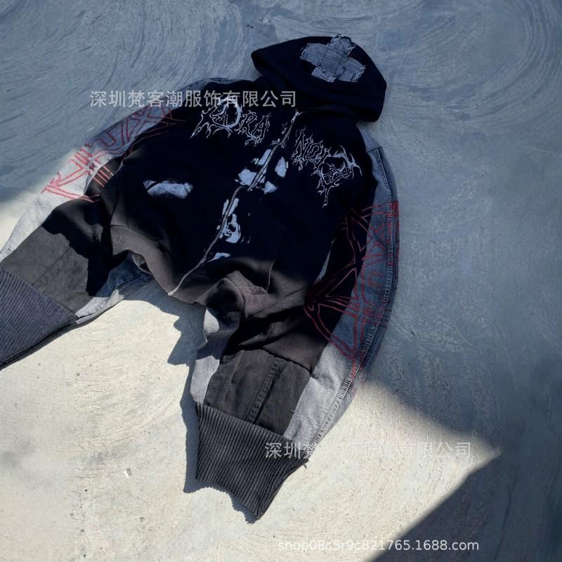 Oversized Unisex Streetwear Hoodie With 3D Print Retro Patchwork Design Loose Fit Teens Adults
