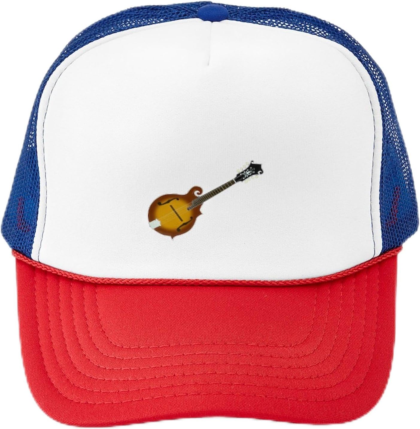 Mandolin Music Instrument Trucker Hat Unisex Polyester Adjustable Snapback Outdoor Cap One Size