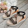 Thick Soled Women'S Bohemian Shoes Fashion Casual Braided Strap Hollow Fish Mouth Women Casual Sandals Quilted Sandals For Women