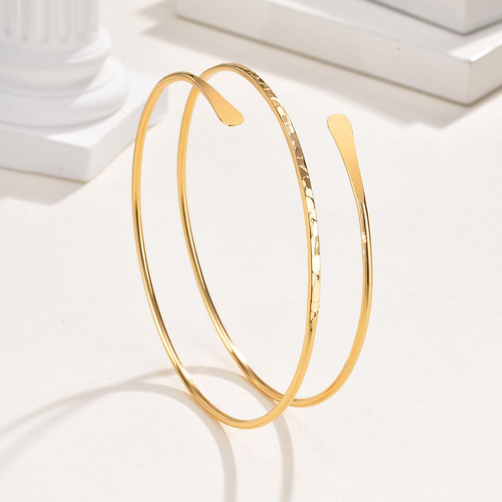 Upper Arm Cuff Bracelet for Women Minimalist Gold Plated Armband Statement Party Armlets Jewelry