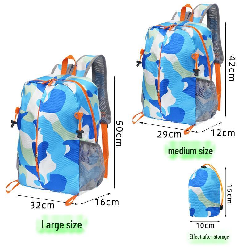 

Large Waterproof Outdoor Storage Bag: Polyester, Nylon, Oxford Cloth Drawstring Medium: 29x12x42CM синий/камуфляжный