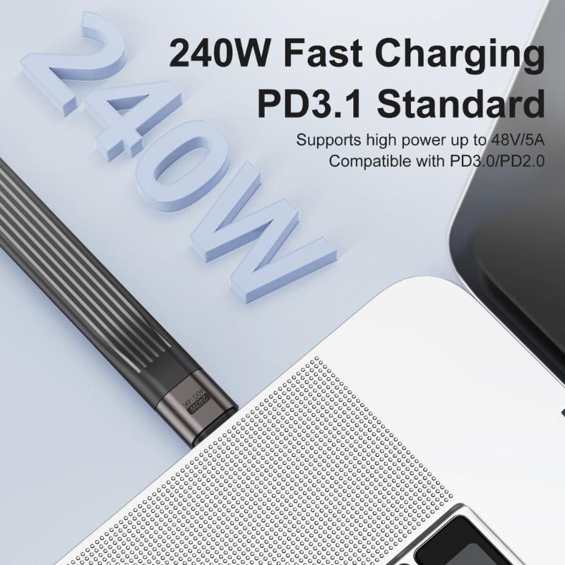 USB4 Charging Cable with PD240W Super Fast Charging and 40Gbps Speed 8K Video Transmission