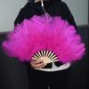 Colorful Ostrich Feather Folding Fan for Stage & Fashion Shows