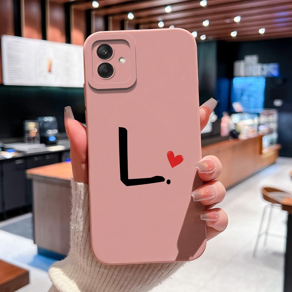 For Samsung A04 A05 A06 A02 A03 M04 M06 A13 A14 Phone Case Premium 26 Letter Pattern Soft Liquid Silicone Anti Fall Protective Cover For Samsung Shell