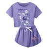 Kids Summer Sport T-Shirt And Shorts 2 Piece Outfit Tracksuit Set Short Sleeve Print Crop Tops With Clothing Set