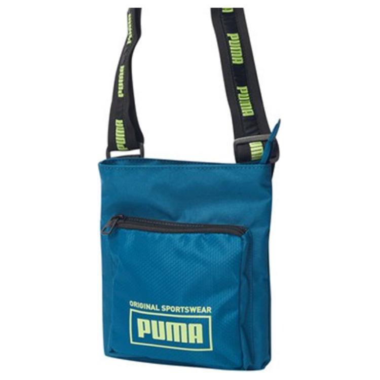Puma Sole Portable Printed Zipper Fabric Shoulder Bag Unisex Shoulder Bag Blue Green 076926-03 Blue/Green