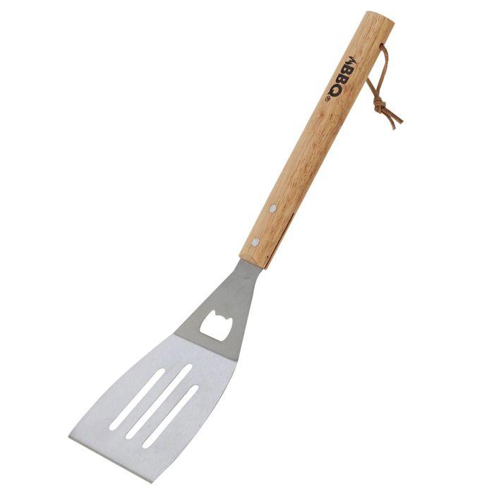 Ustensile De Barbecue - BBQ - Spatule En Acier Inoxydable - Manche En Bois - 41 Cm - Ergonomique