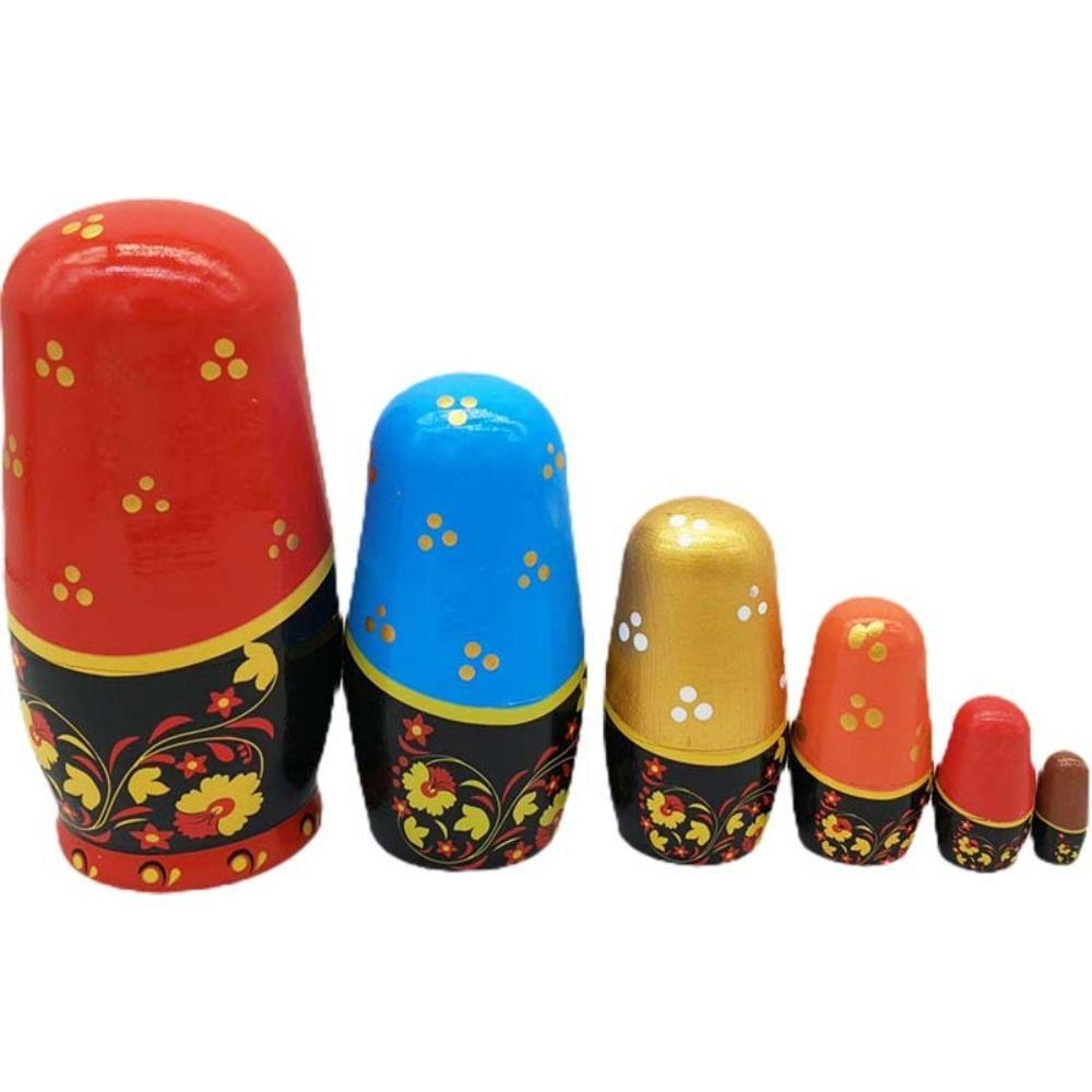 Animals Pattern Animal Russian Nesting Doll Wooden Animal Stacking Dolls  Chidlren Gifts