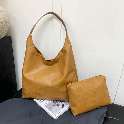 Retro Trendy Simple Mother And Child Tote Bag Large Capacity Underarm Bag Niche High Value Shoulder Bag