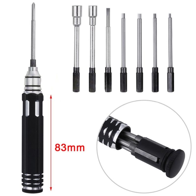 Multifunctional 8 in 1 Screwdriver Set RC Repair Tool Kit Hexagon Socket for RC Car Drone Plane Hex Philip Spanner