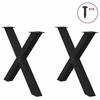 VidaXL Dining Table Legs In X-Shape, 2 Pieces, Black, 90 X (72-73) Cm, Steel 4012984