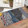 1 Pc 1cm Thickened Abstract Splicing Door Mat Soft Flannel Entrance Door Mat for Home Decor Anti-Slip Carpet Absorb Water Kitchen Bath Mat