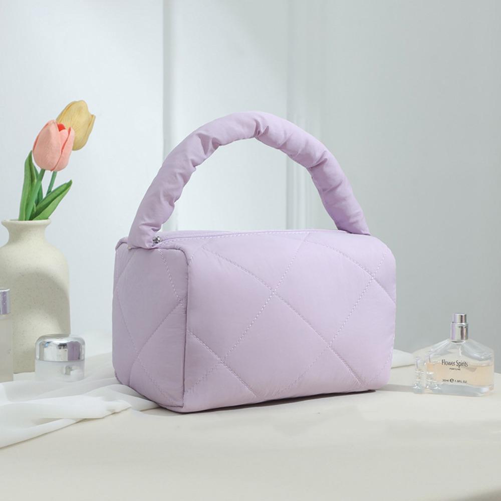 

Квадратная Милая Косметичка-Кабина Большой Вместимости Портативная Сумка для Хранения Ручная Косметичка для Путешествий Style2-Purple