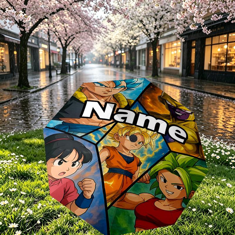 Custom Name Personalized One Piece Print Umbrella, Auto Open Close, 8‑Rib Sturdy Frame, Commute Camping Hiking Use, Birthday Gift