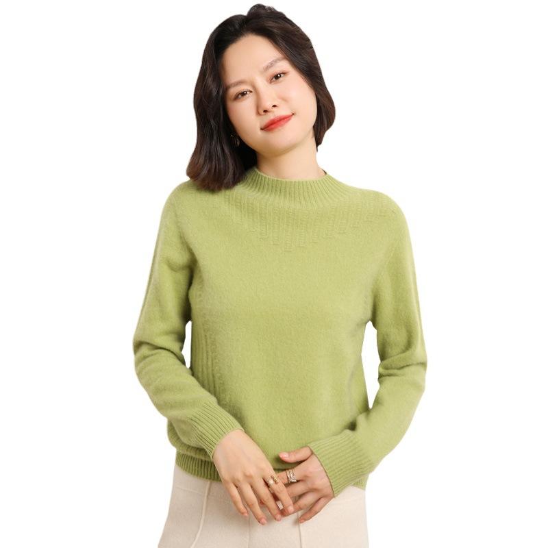 Ready-to-wear Half-turtleneck Cardigan for Women In Autumn and Winter New Cashmere Knitted Base Shirt Fashionable Versatile Pullover Sweater