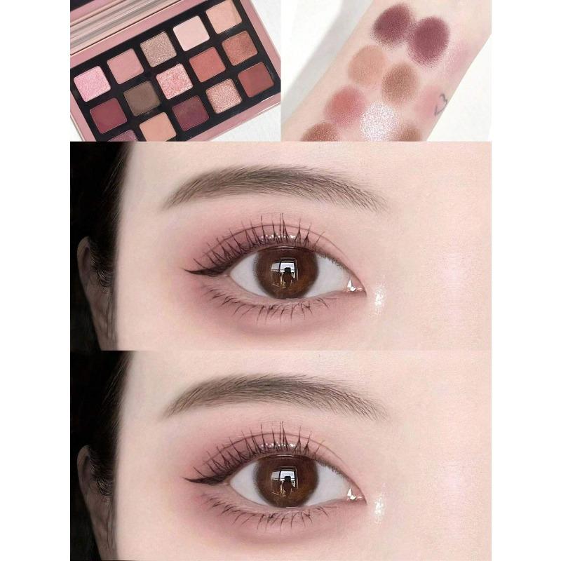 15-Color Eyeshadow Palette, Matte Shimmer Long-Lasting Eye Shadow With Mirror Eyeshadow Eye Makeup
