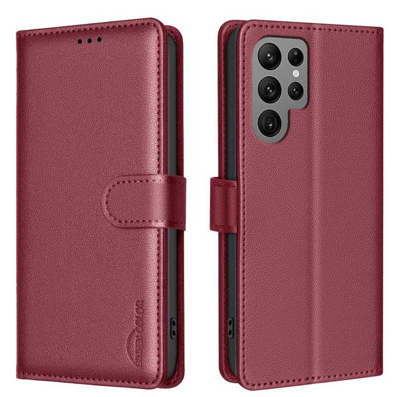 Wallet Flip Anti-theft Case For Samsung Galaxy S25 FE S25E Edge S24 Ultra S23 Plus 5G Leather Cover RFID Blocking Protective Bag