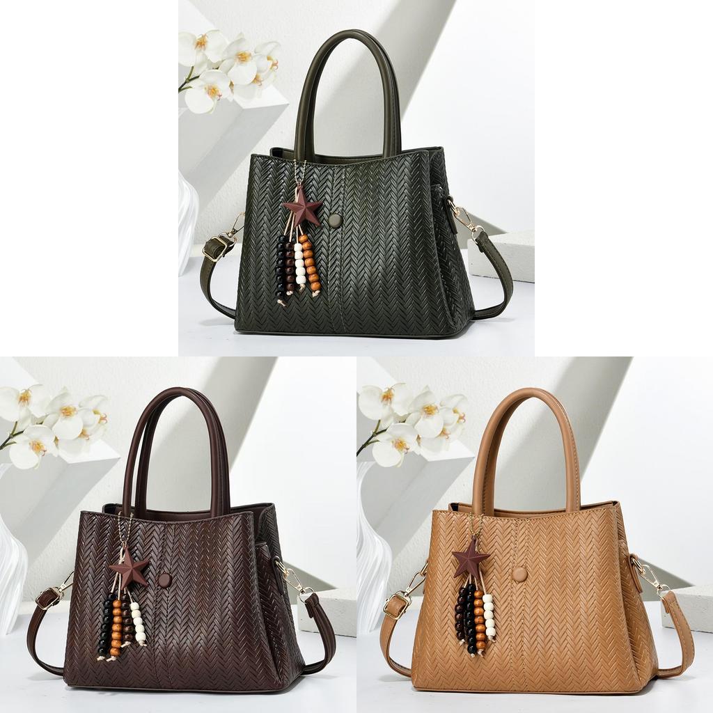 Womens Large Capacity Tote Bag Pu Leather With Zipper Closure For Daily Use