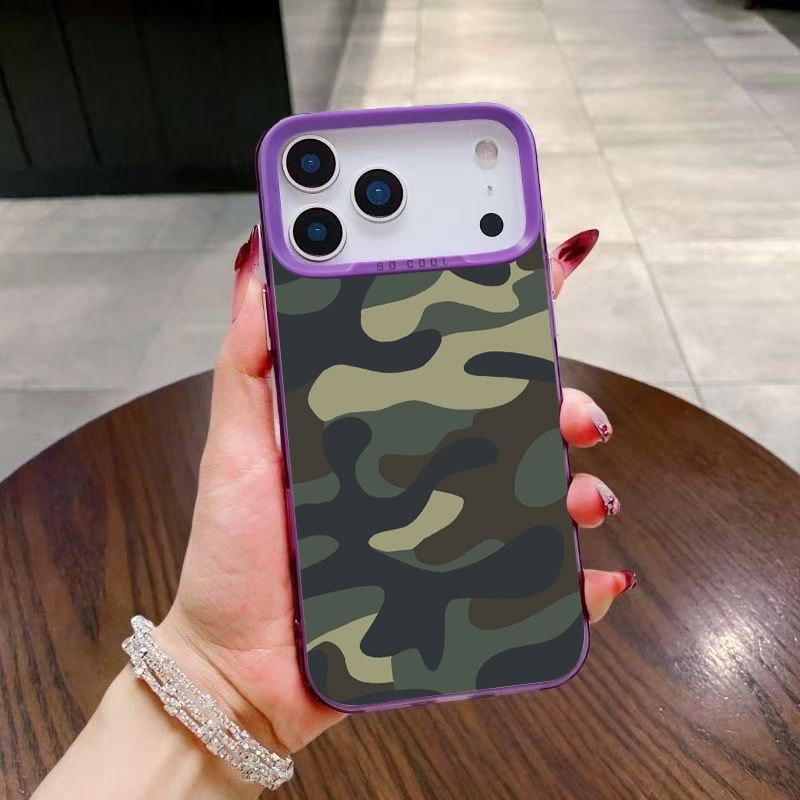 Military Green Camouflage Phone Case for iPhone 17, 16 Pro Max, 14 Pro, 13, 15 iPhone 14 Pro
