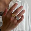 Men's New Natural Texture Alloy Ring Hip Hop Fashion Design Sense Versatile Hand Jewelry