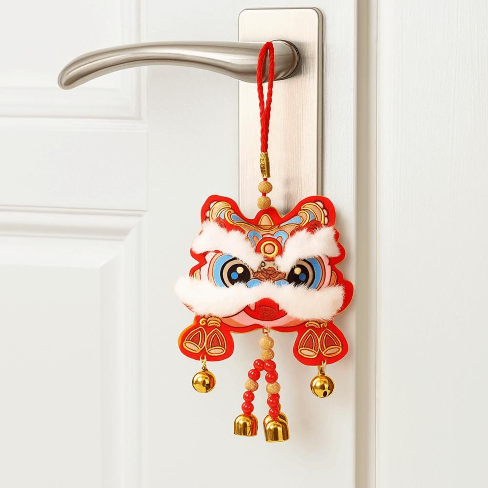 Waking Lion Chinese New Year Decoration Traditional Lunar New Year Ornament Door Decor