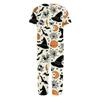 Women Two Piece Halloween Print Lounge Set Short Sleeve Top and Capri Pants Casual Pajama Set for Relaxed Fit