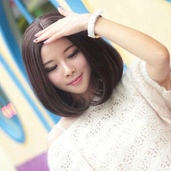 Women Lady Short Straight Hair Full Wigs Cosplay Party Hair Extension