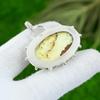 Natural Lemon Chrysoprase Gemstone Pendant 925 Sterling Silver Indian Jewelry