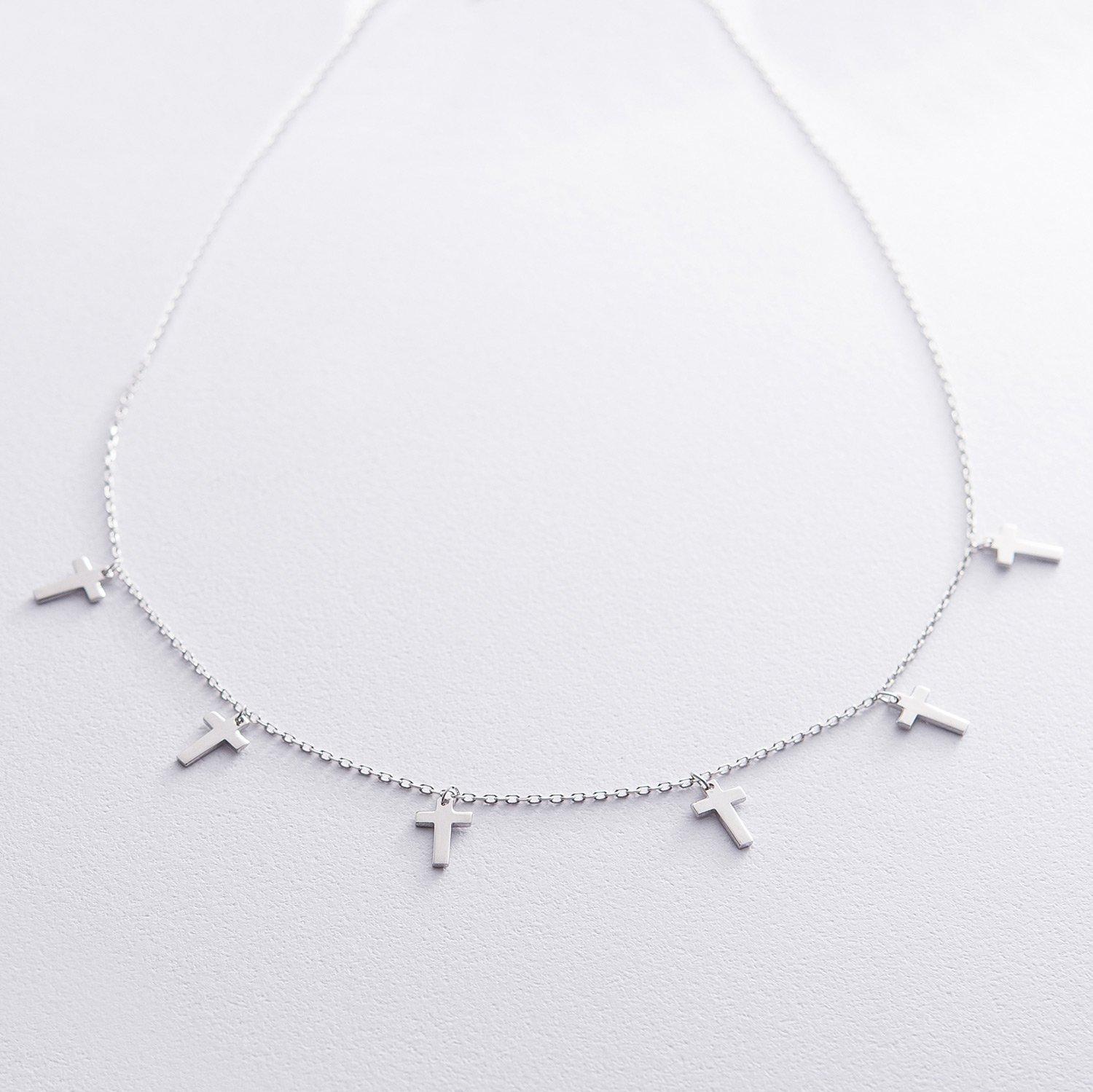 

Срібне кольє Хрестики Oniks 40 cm срібний