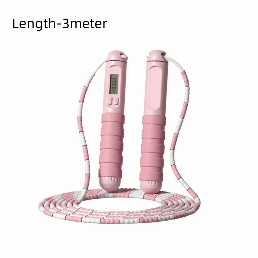 Bamboo Stem Type Jump Rope Soft Beaded Fitness Gym Rope New Counting Jump Rope  For Beginners