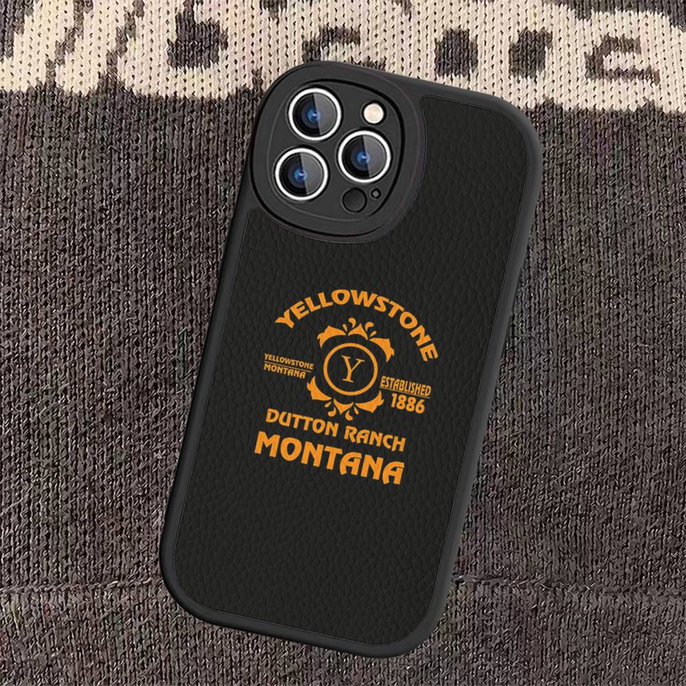 Popular Y-Yellowstone D-Dutton R-Ranch Para iPhone 16 15 14 16E 13 12 11 Pro Max Plus Funda de Cuero para Teléfono iphone 13