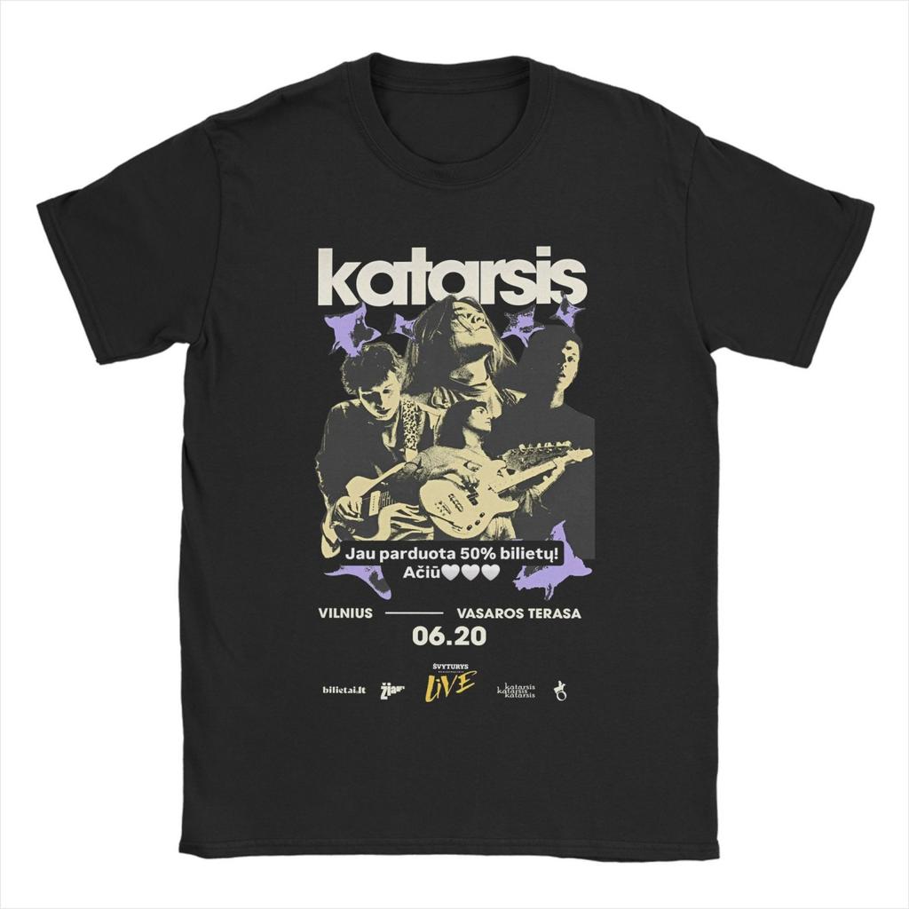 Katarsis Lituania Banda Musicale Magliette da Uomo Divertenti T-shirt a Manica Corta Girocollo Cotone Taglie Forti Abbigliamento
