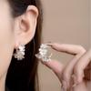 Silver Needle Geometric Heart Hoop Earrings - Retro & High-End Style for a Bold Look