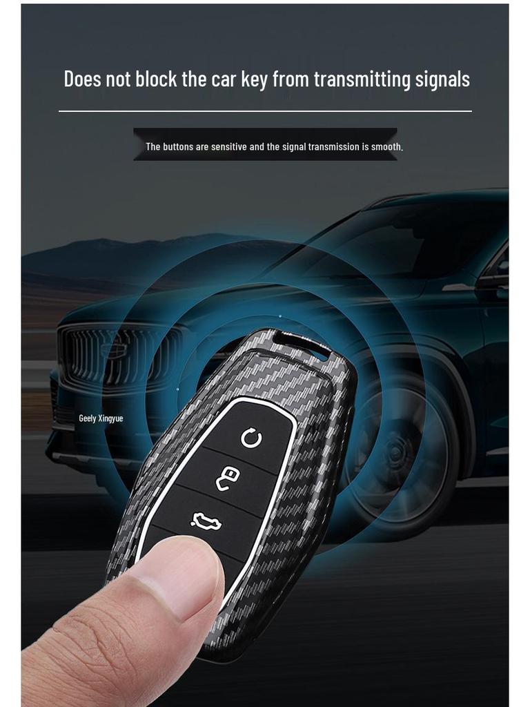 Étui pour clé pour modèles Geely: Emgrand, Xingyue, Boyue, Xingrui, Bin Yue, Bin Rui, Denim Galaxy - Coque de Protection avec Boucle