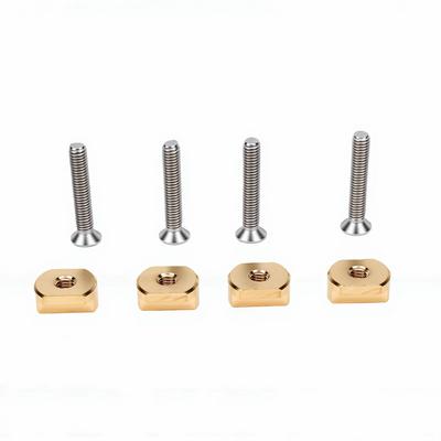 Hydrofoil Mounting T Nuts with Screws Brass T Nuts Surfboard Hydrofoil Tracks Parts for Wing Foil Board Surfing