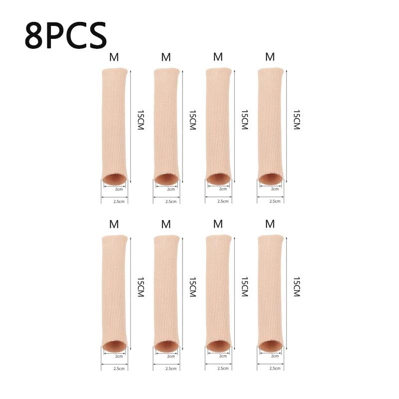1/2/4/8Pcs Silicone Cover Cut Fabric Toe Separator Spacer Tube Sleeve Caps Valgus Corrector Hammer Protector Finger Foot Care