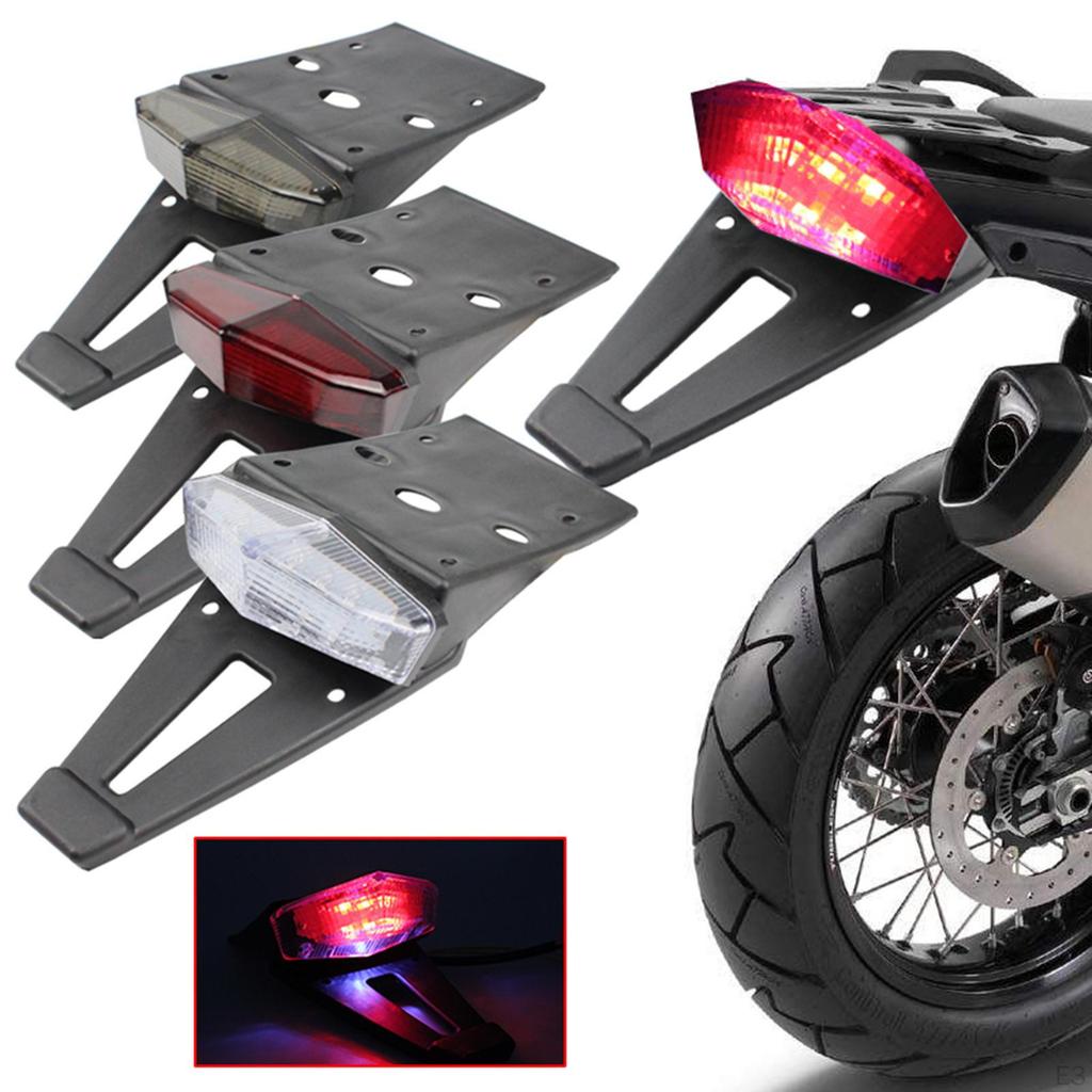 LED Brake Rear Stop Plate Holder Lights Universal for Motorbikes Bike Accessories